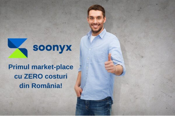 Bărbat zâmbitor promovând marketplace Soonyx fără costuri