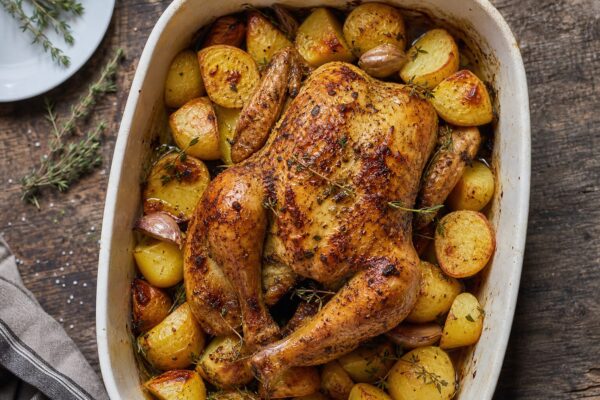 Pui cu cartofi la cuptor: cum potrivești timpul de gătire pentru carne și garnitură